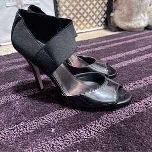 Madden Girl Black Peep-Toe Heels